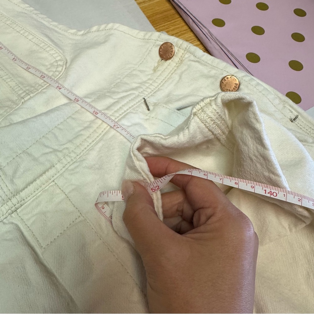 Free People Cream Denim Overalls - Picture 11 of 12